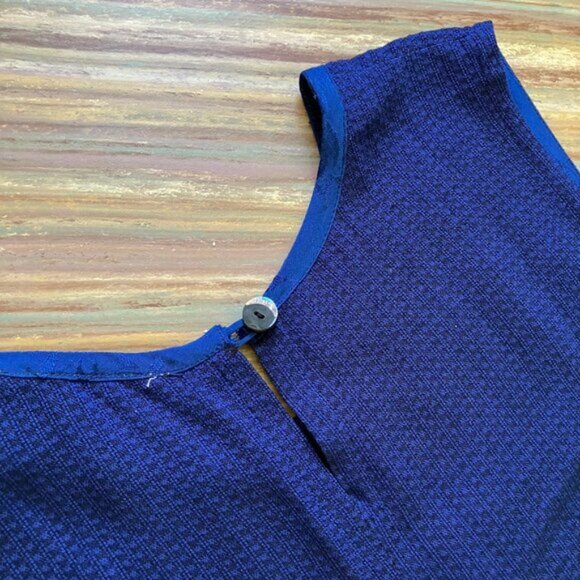 Faith by Celia Forester Sleeveless Maxi Dress Blue Textured with Beaded Design - Picture 8 of 10